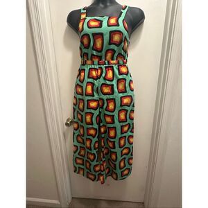 Lucy & Yak Women's Multicolor Presley Organic Cotton Sleeveless Jumpsuit Size 4